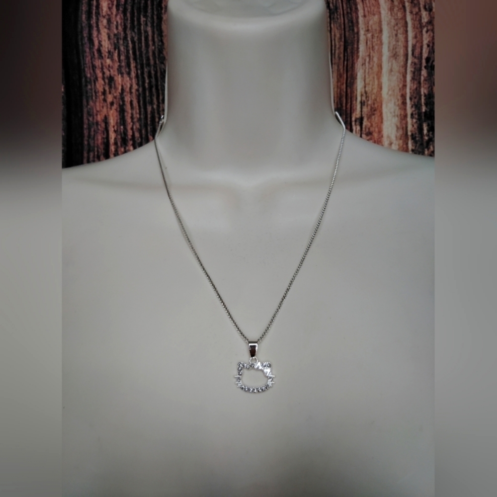 2 For $20! Hello kitty Silver Pendant Necklace